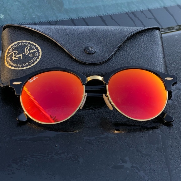 ray ban orange gradient flash